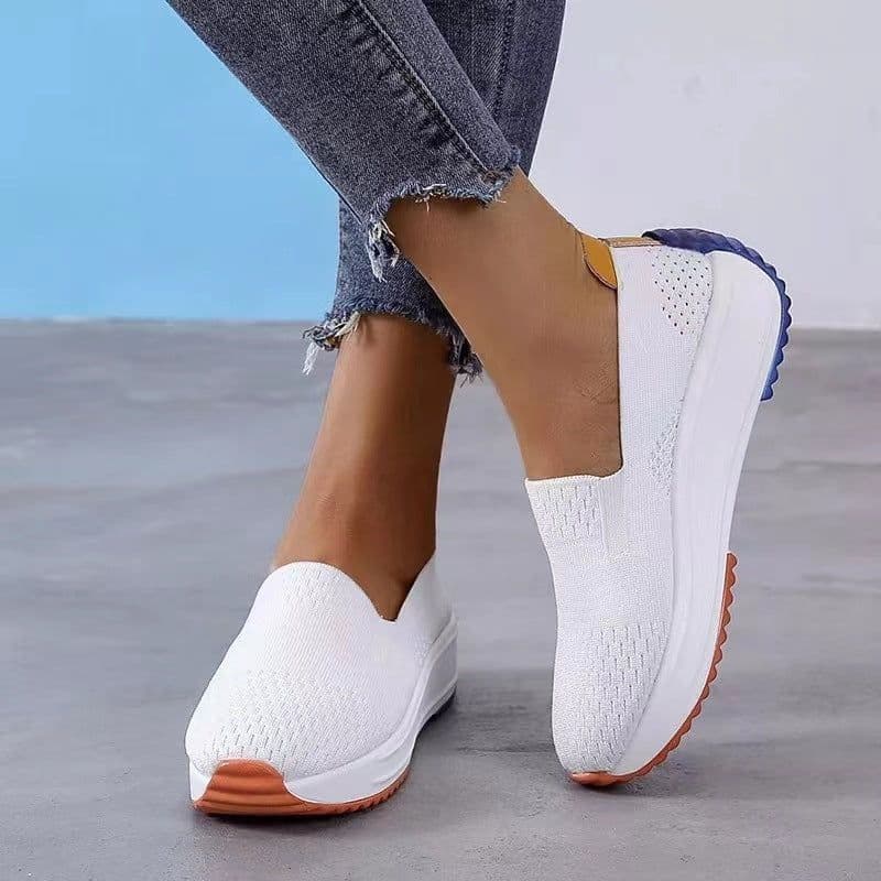 image-Women's Mesh Casual Shoes - Slip-On Loafers Size 43