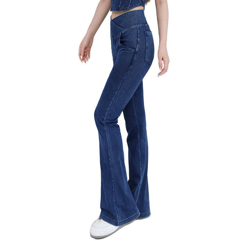 image-Chevalier High-Waist Denim Yoga Pants - Light Blue XXL