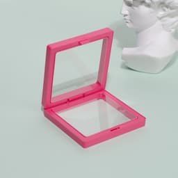 image-Jewelry Ring Storage Box - Orange Cardboard 11x11cm