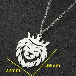 image-Gissen Crown Lion Pendant Necklace - Steel