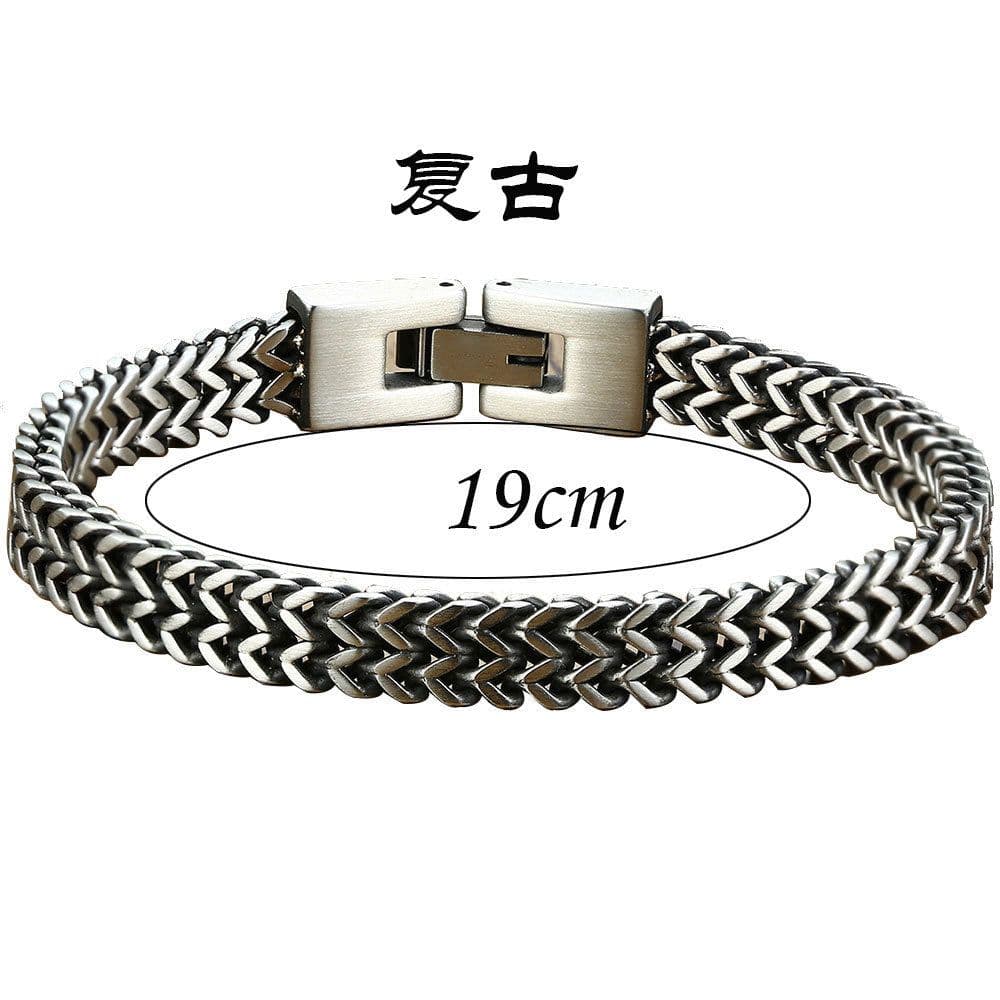 image-Trendy Hip-Hop RapHap Steel Snake Chain Bracelet - Titanium Steel
