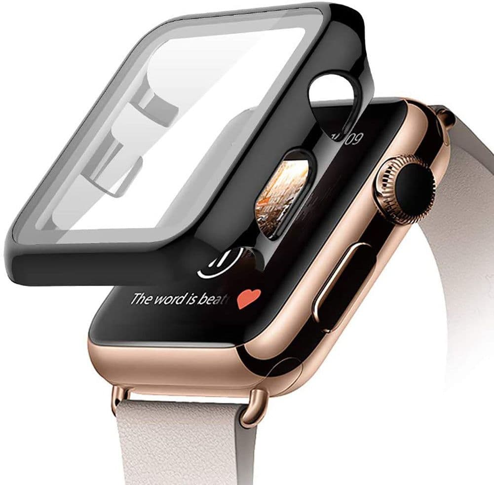 image-Suitable for Apple 7 representative case iwatch S7 watch protective cover shell film integrated PC frosted tempered film all-inclusive shell