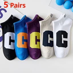 image-Men's Ankle Socks - Breathable Cotton Sports Socks