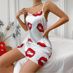 image-Women's Anime Pajama Shorts - White Polyester