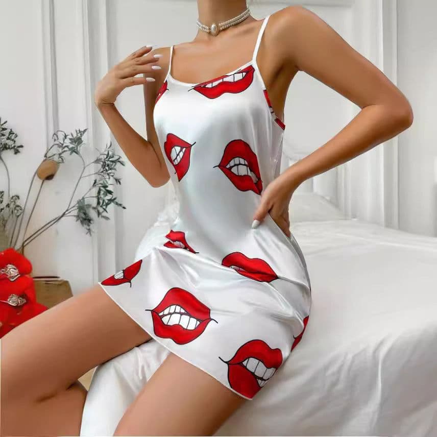 image-Women's Anime Pajama Shorts - White Polyester