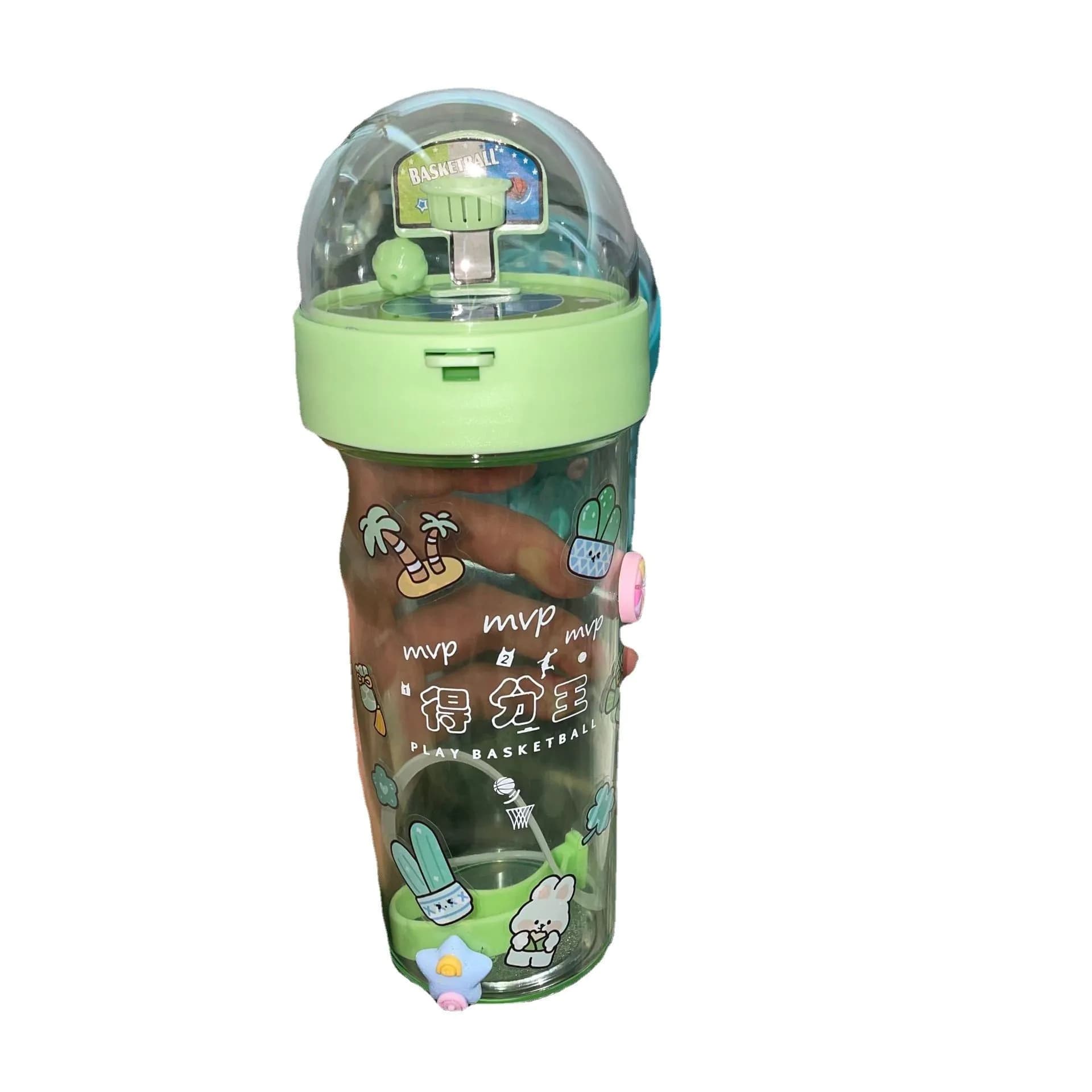 image-Yongkang Cartoon Basketball Water Cup - Green, 420ml Set of 2
