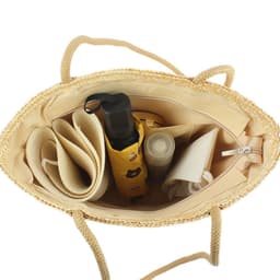image-Straw Shoulder Bag Women - White Bucket Woven