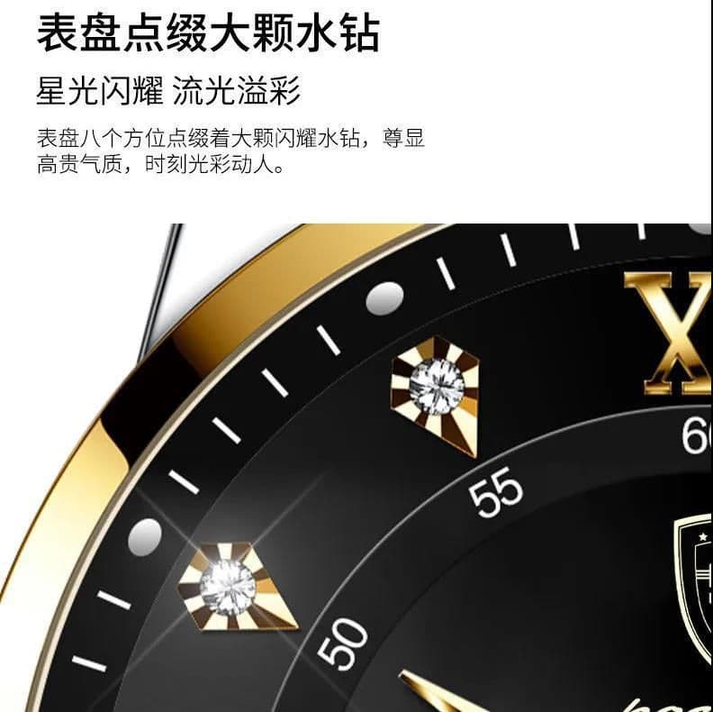 image-Poedagar Swiss Quartz 41.5mm Men's Watch - Gold 30M Waterproof