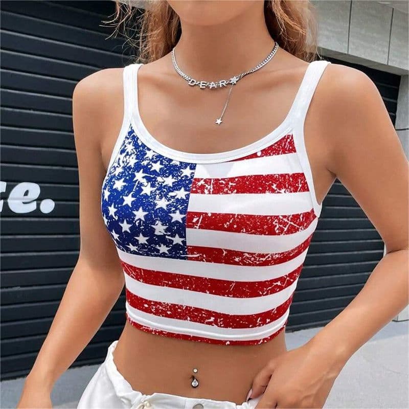image-European American Y2K Blue Crop Top - Slim Fit