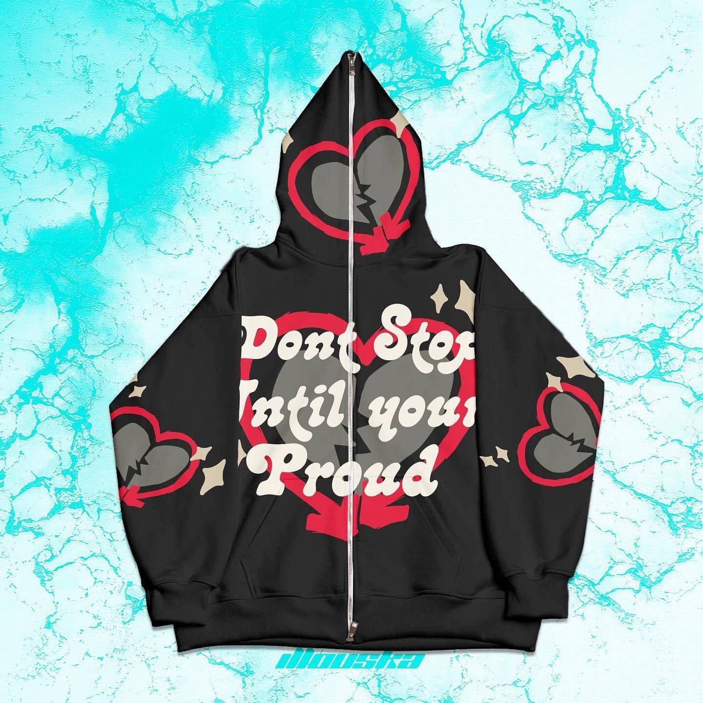 image-Zhongshan Millennium Y2K Hoodie - Yellow XXL Gothic Print Zipper