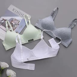 image-Girls Gather Bra Wireless Thin Cup - Light Grey 38/85AB