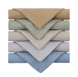 image-Baby Muslin Cotton Handkerchiefs 5pcs - Face Wipes Bibs