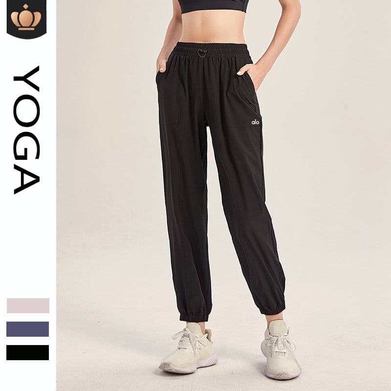 image-Alo Yoga Pants - Black Cropped with Pockets Quick-Dry