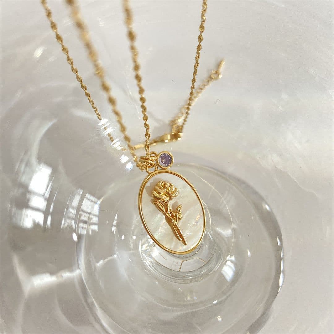 image-December Flower Necklace - Sunflower Copper Clavicle Chain 21-50cm