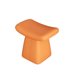 image-Vibrant Orange Leather Changing Stool