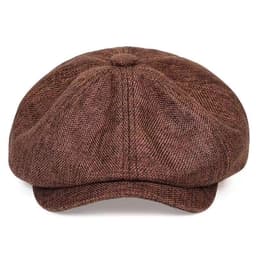 image-Men's Retro Beret - Dark Gray Cotton Linen L