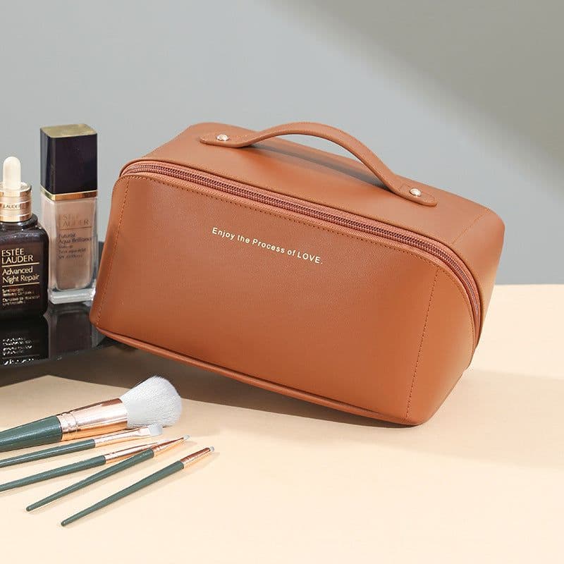image-Percy Cosmetic Bag - Black PU Large Capacity