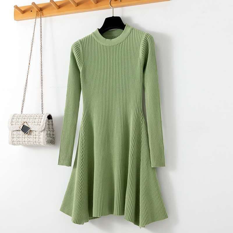 image-Autumn 2022 A-line Knitted Skirt - Women's Slim Fit Long Sleeve (65 characters)
