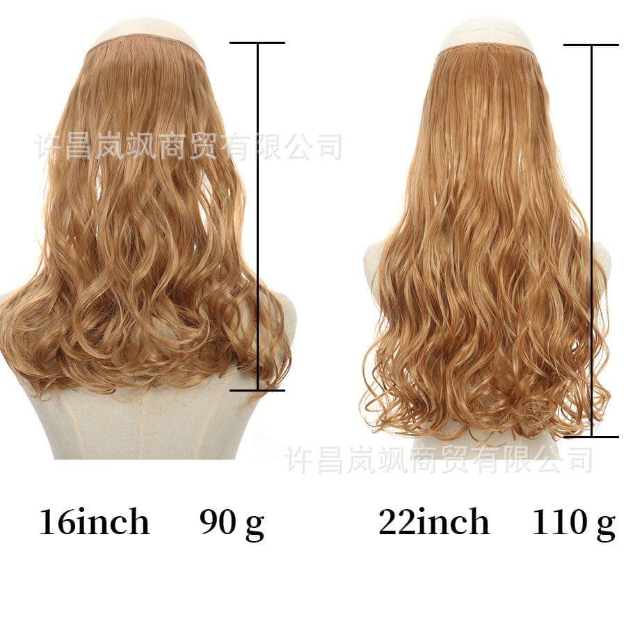 image-Lansa Adjustable Wig Piece 56 cm Seamless Long Curly Hair