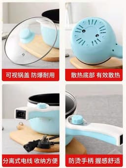 image-Factory direct Korean multi-functional electric cooker Mini low-power electric cooker student dormitory noodle cooker wholesale
