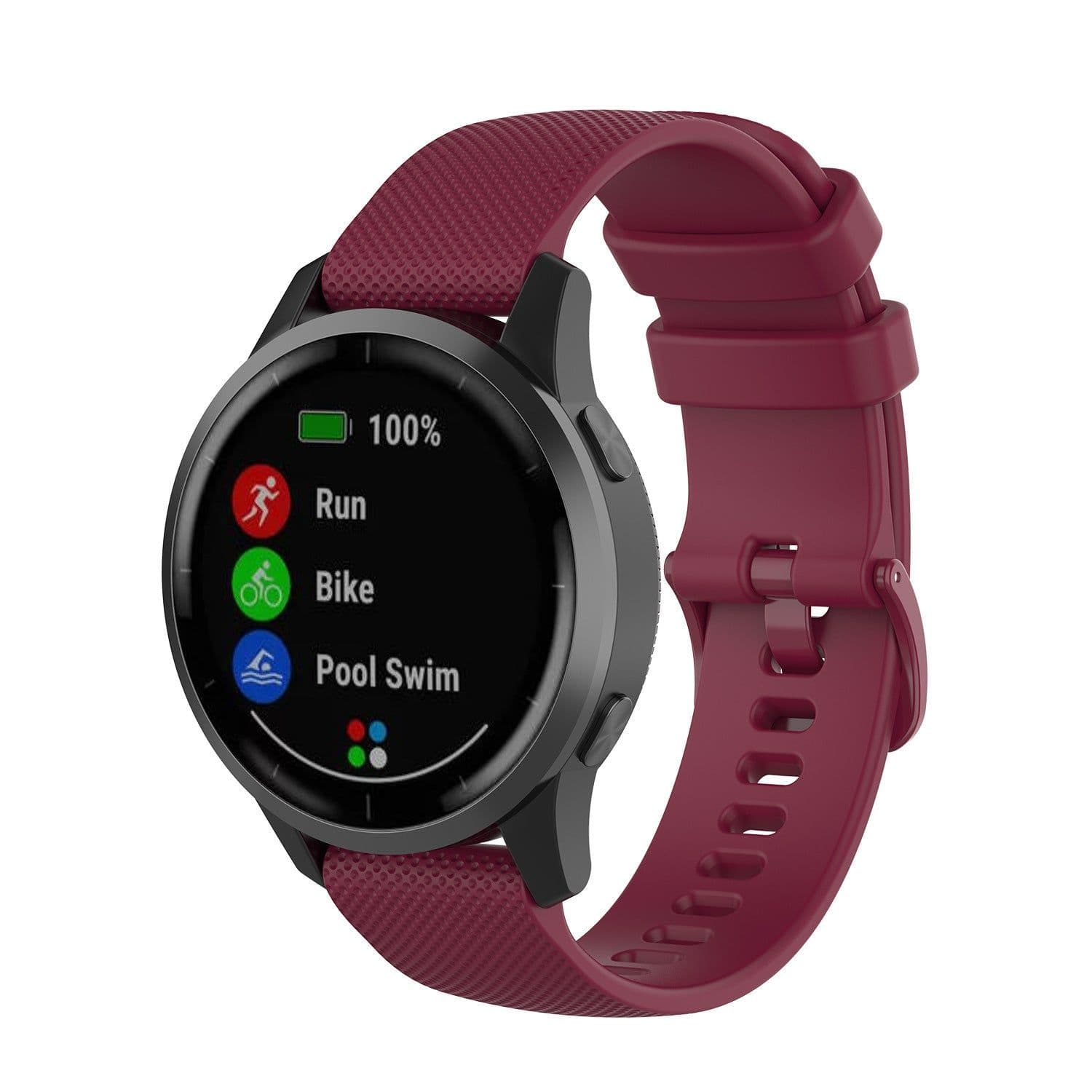 image-Garmin vivoactive4/3 Silicone Strap - Black Checkered 18mm
