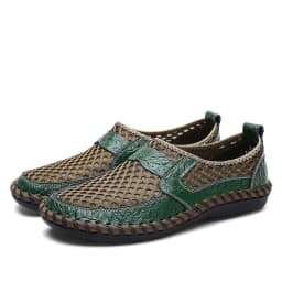 image-Men's Mesh Shoes Size 50 Brown Summer Slip-On