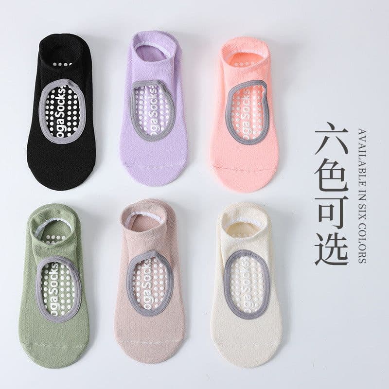 image-Women's Anti-Slip Yoga Socks - Light Purple Short