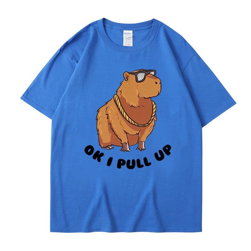 image-Cross-border independent station new summer cartoon cute Harajuku style printed cotton short-sleeved men's and women's T-shirt tops
