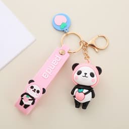image-Panda Keychain Pendant - Soft Rubber Cartoon Cute