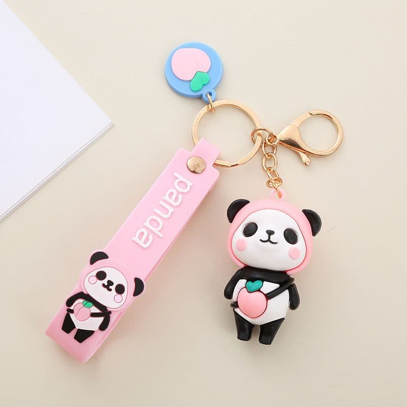image-Panda Keychain Pendant - Soft Rubber Cartoon Cute