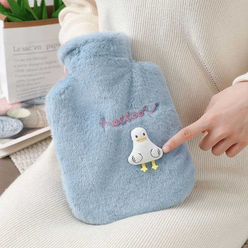 image-Purple Plush Hot Water Bottle 500ML - Removable Cover