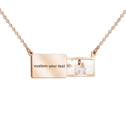 image-Creative pull-out photo envelope necklace European and American cross-border Valentine's Day gift stainless steel letter clavicle chain