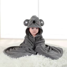 image-Mu Mu Xiong Baby Swaddle Quilt - Elk Coffee Coral Fleece 105cm Newborn