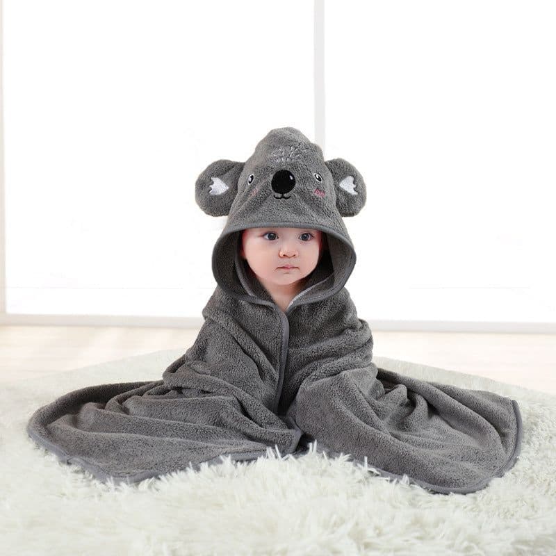 image-Mu Mu Xiong Baby Swaddle Quilt - Elk Coffee Coral Fleece 105cm Newborn