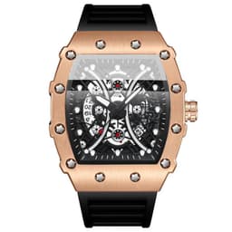image-Binbang Quartz Men's Silicone Luminous Sports Watch 42mm Waterproof Red