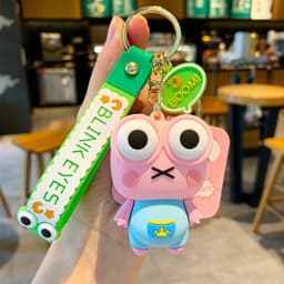 image-Cartoon Silicone Dinosaur Keychain - Stress Relief Toy