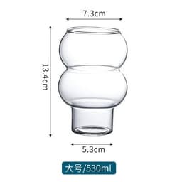 image-High Borosilicate Glass Coffee Cup, Transparent 280-530ml - Modern Minimalist Design