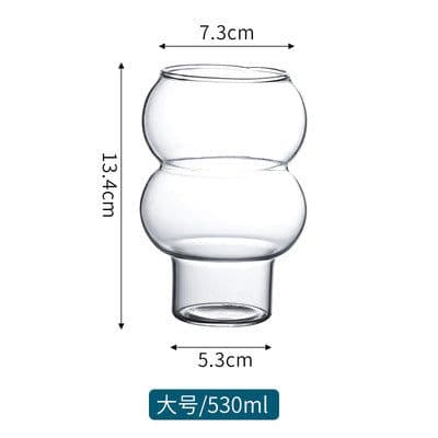 image-High Borosilicate Glass Coffee Cup, Transparent 280-530ml - Modern Minimalist Design