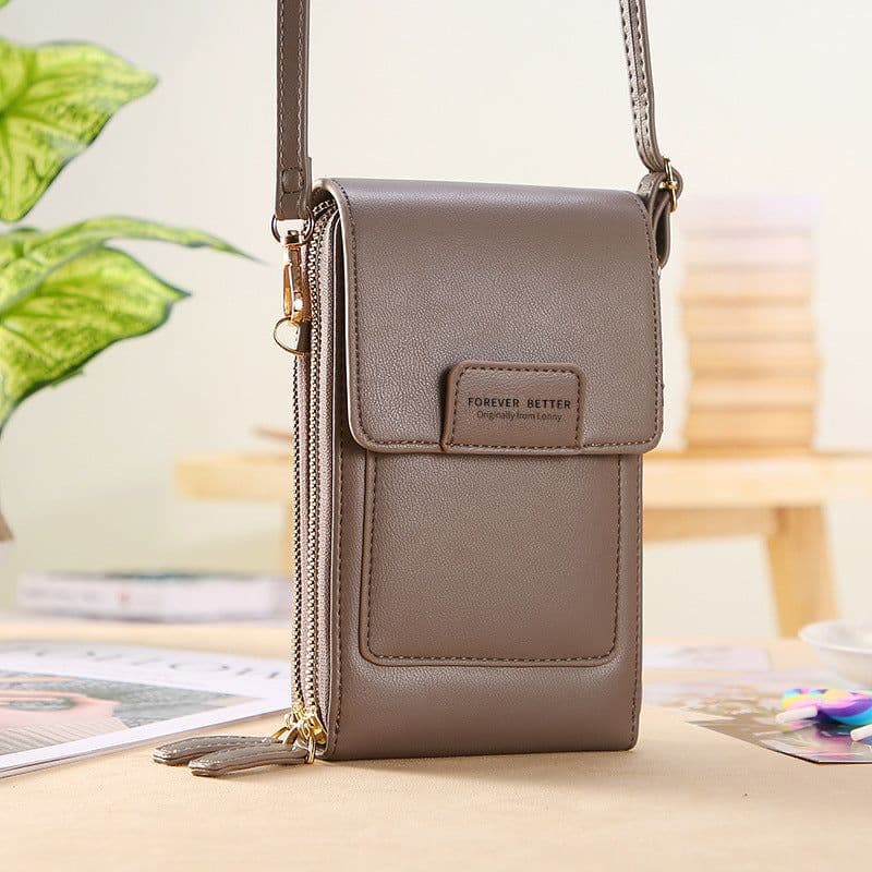 image-2022 new touch screen mobile phone bag female small oblique cute mobile phone small bag fashion wallet vertical section