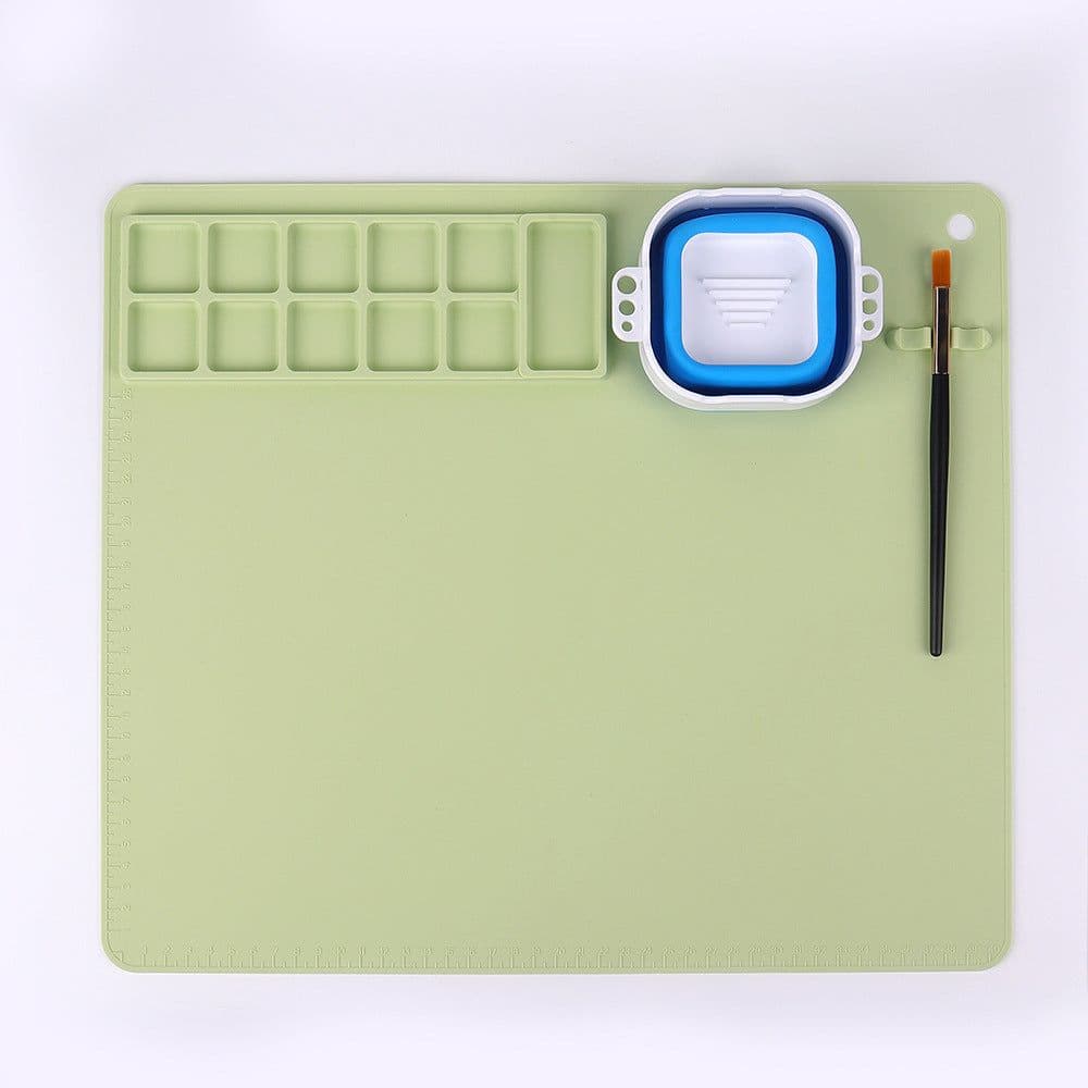 image-Tingfeng Silicone Art Painting Pad Set - Easy Wash Drawing Board with Palette