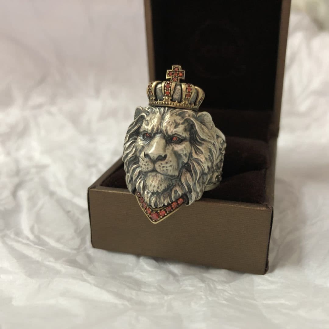 image-Huishun Lion Head Ring Titanium Steel Adjustable