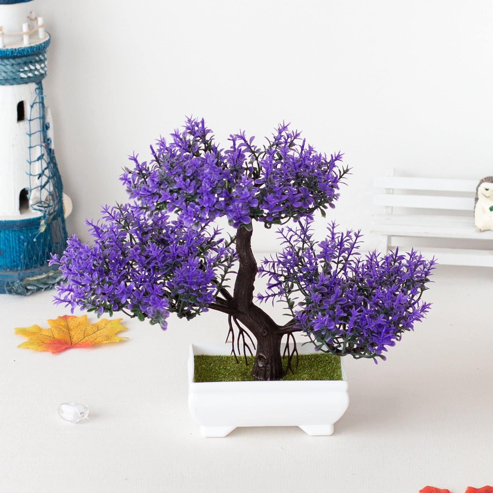 image-Small Green Pine Simulation Plant Ornament Bonsai - Plastic Decor