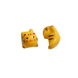 image-Zhentu Cartoon Cat DIY Ceramic Earrings Bracelet - Blue 22x15mm