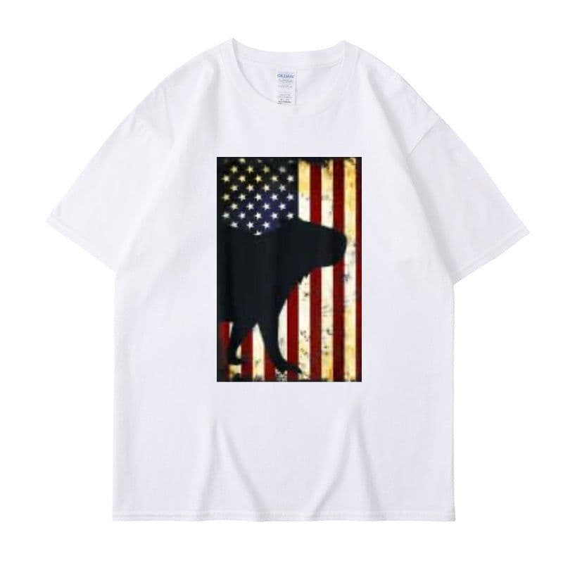 image-Men's Cartoon T-Shirt Dark Gray Cotton Short Sleeve