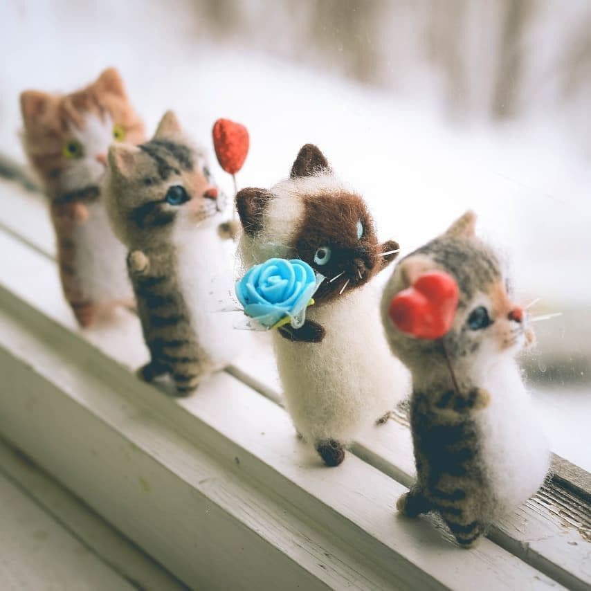 image-Kitten Wool Felt DIY Material Pack - Orange