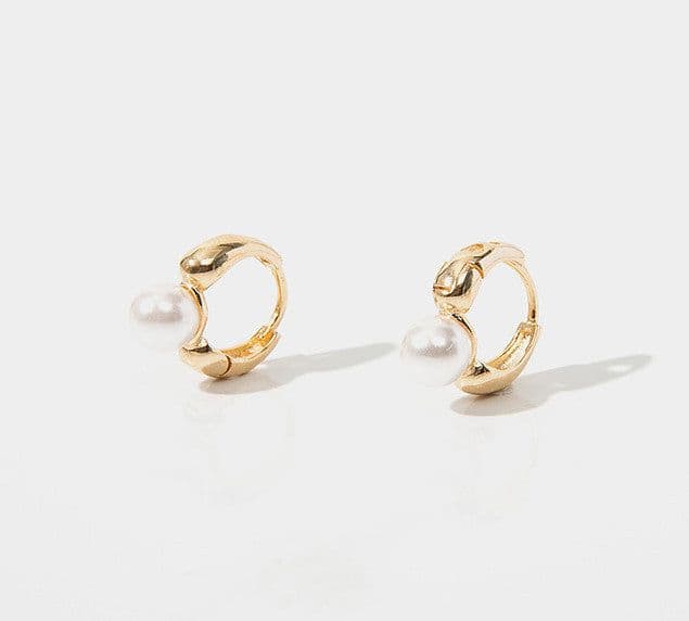 image-Gold-plated French-style Pearl Earrings, Retro Chic, High-End (59 characters)