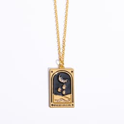 image-Electroplated real gold retro Tarot brand TAROT with drill dripping oil square brand necklace female ins high Zan Zan hot style