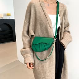 image-Black PU Saddle Bag - Crossbody Magnetic Clasp