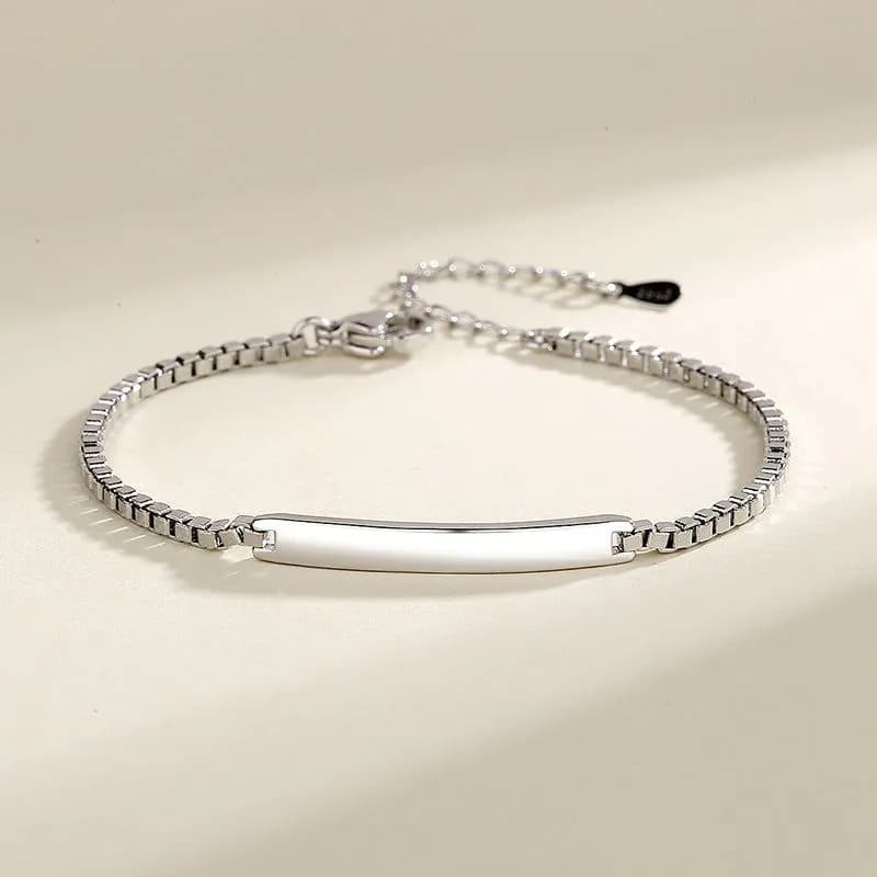 image-Couple Bracelet Titanium Steel Geometry Engraved