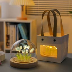 image-Tulip Night Light DIY Material Pack - Glass Desktop Lamp